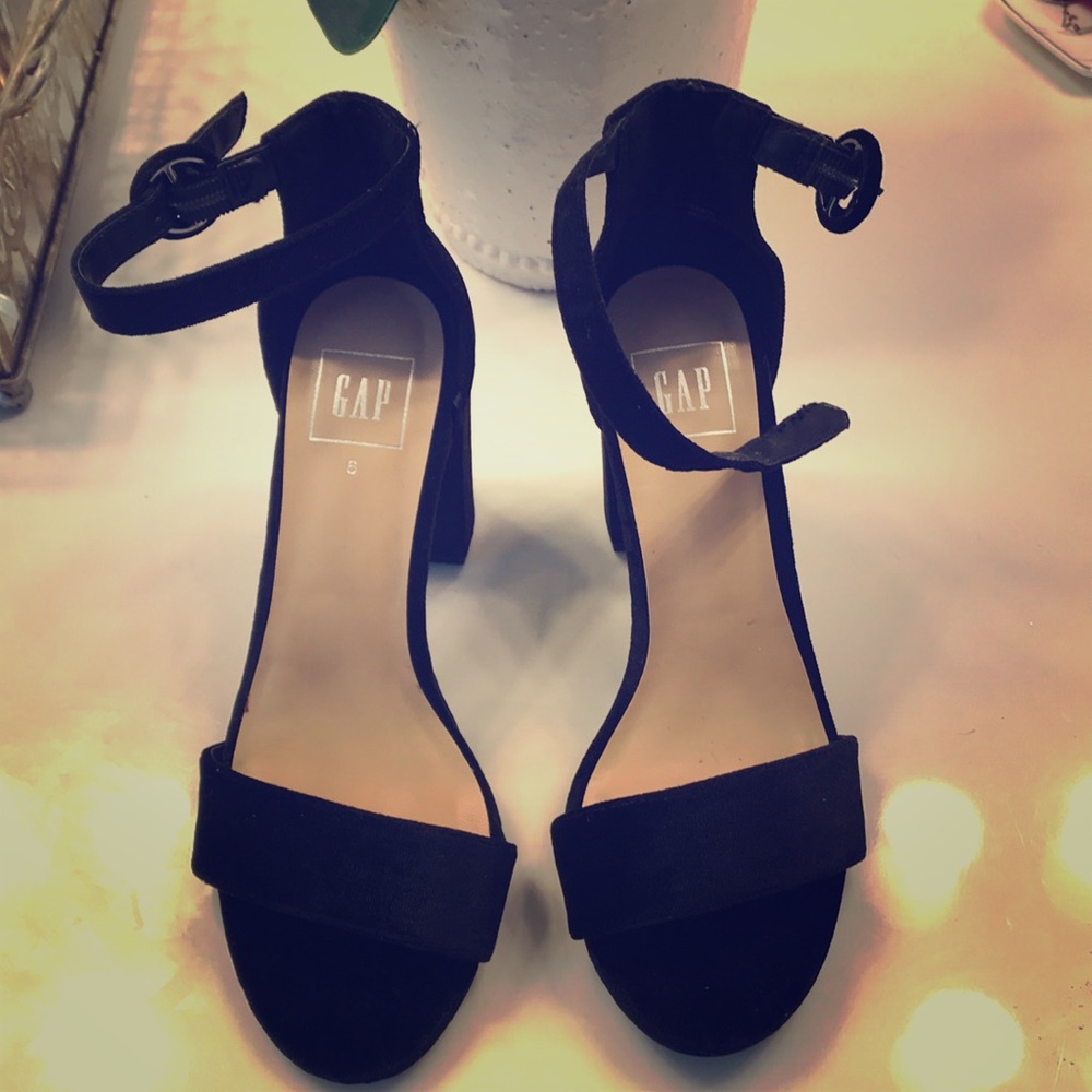 Black velvet sandals